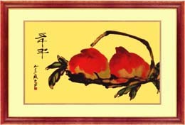 《三千年寿桃》金箔画