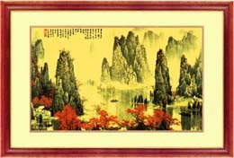 《桂林山水》金箔画