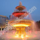 阿塞拜疆首都广场喷泉雕塑贴金箔